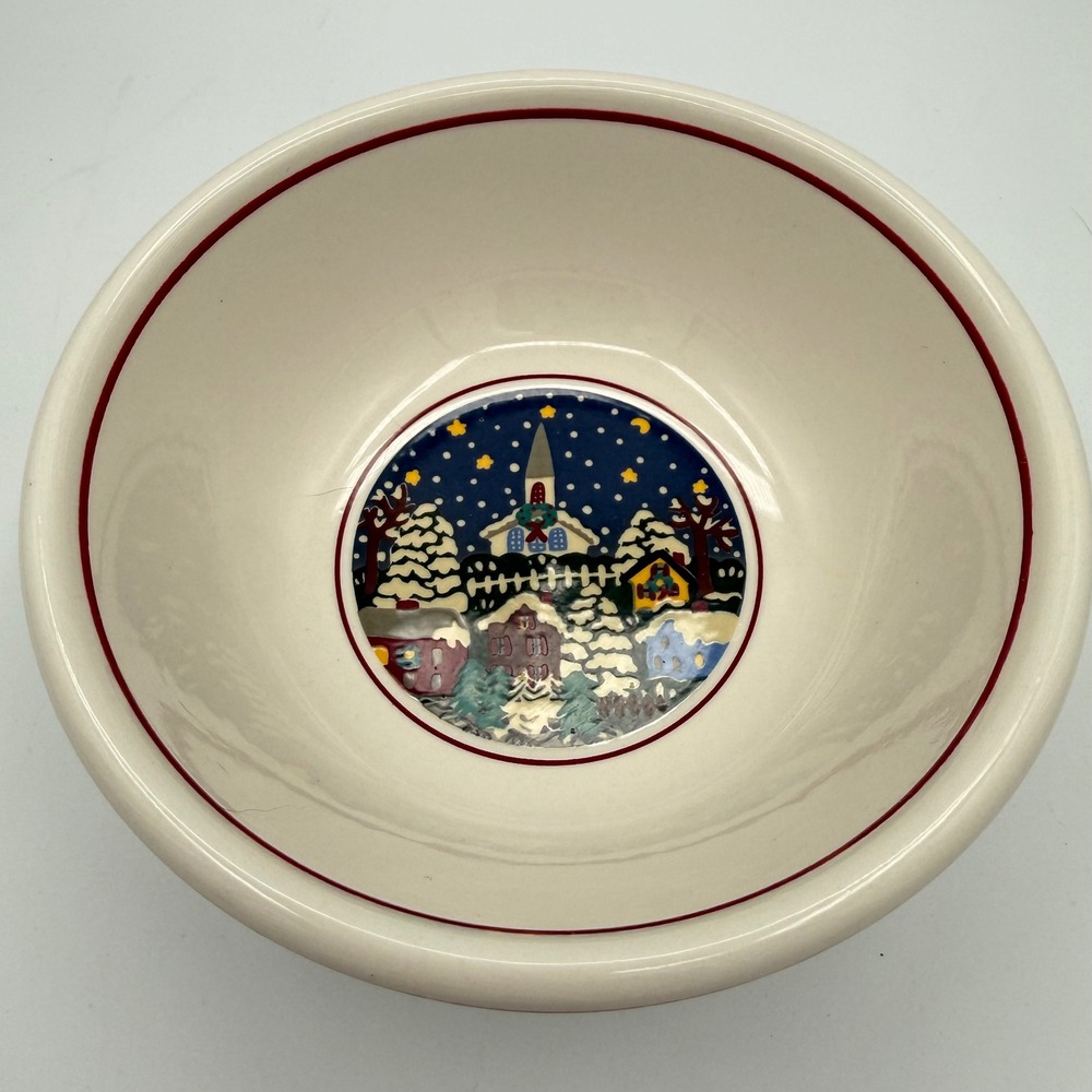 Vintage Oneida Chinaware Holiday Harbor Set of 4 Cereal/Soup Bowls Nautical Xmas